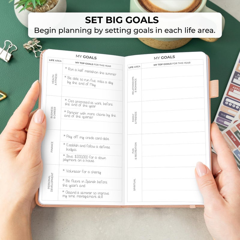 Clever Fox Pocket Planner Weekly â€“ Undated Monthly Goal Planner and Calendar, Mini Planner Perfect for Purse, 3.7x6.7" (Rose Gold) - Image 5